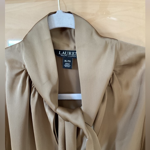 Lauren Ralph Lauren Tie-Neck Charmeuse Sleeveless Blouse - Picture 5 of 6